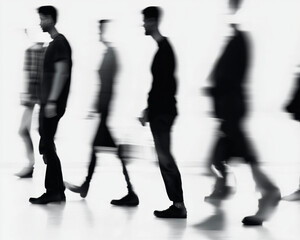 Minimalist Black-and-White Silhouettes in Motion