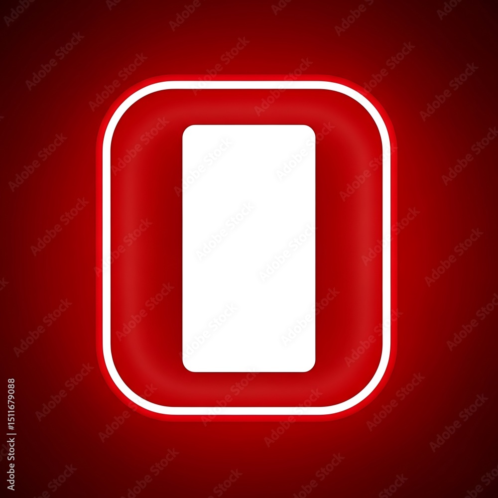 Poster red gradient background with white rectangular shape and rounded