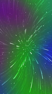 Vibrant Green and Purple Gradient Potrait with White Specks