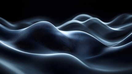 Obraz premium image of a blue wave of liquid on a black background