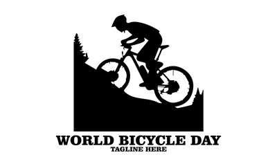 world bicycle day icon. world bicycle day vector illustration, world bicycle day logo design