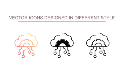Cloud Computing icon design with white background stock illustration