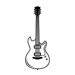 Naklejka premium Electric Guitar Line Art.