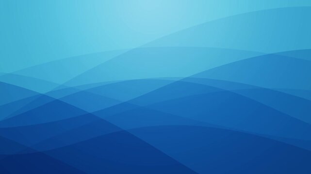 Smooth slow motion wave animation background with flowing blue gradient layers creating peaceful undulating movement