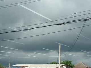 The power line in the city and a rainy times.