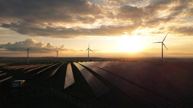 Wind turbines and solar parks are two adopted renewable energy technologies used to generate electricity sustainably.	
Green energy reduces pollution and keeps the environment clean and sustainable. 