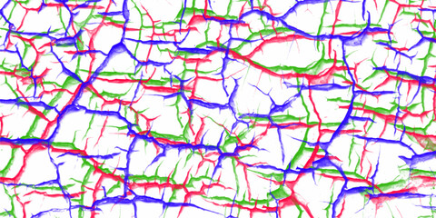 Abstract artistic watercolor texture with overlapping red green and blue lines on a white background