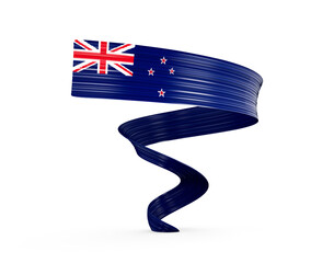 3d Flag Of New Zealand 3d Shiny Waving Twisted Ribbon Flag On White Background 3d Illustration
