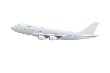  Avion de ligne navigant sur fond blanc