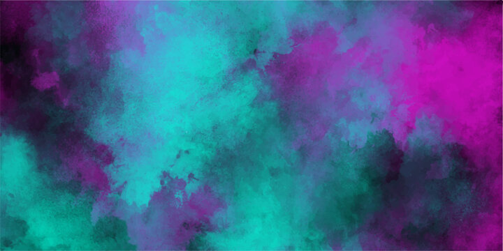 Abstract watercolor background of teal purple and pink shades artistic textured illustration