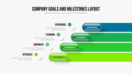 Corporate Introduction Four Element Diagram Slide Template. Investor Insight Presentation Layout Vector Illustration. Project Growth 4 Step Infographic Slideshow Design.