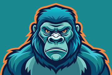 Obraz premium Vibrant gorilla illustration showcasing strength and power in a bold color palette