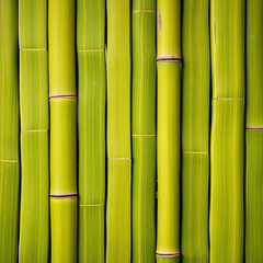 Natural Green Bamboo Texture with Vertical Nodes and Smooth Surface