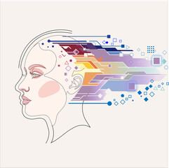 Art & Illustration.Artificial Intelligence and Technology Illustration