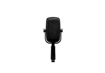 CloseUp of a Vintage Microphone on Black Background