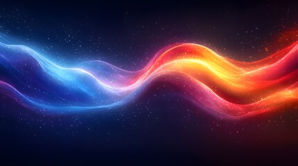 Obraz premium a colorful wave of light on a dark background