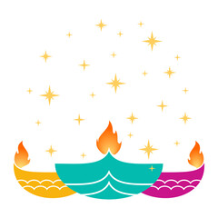 Obraz premium Happy Diwali Diya vector . Illustration Diwali Candle decoration elements