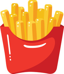 Delicious French Fries in Red Box
