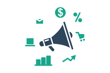 Marketing icon. solid icon style. icon related to branding. business elements vector illustration