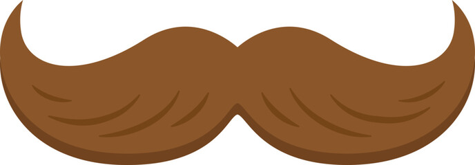 Funny Cosplay party brown mustache illustration.
Father's Day coffee beard accessories.
Simple cute mustache clipart. 
Father's Day icon. 
Transparent background. SVG file.