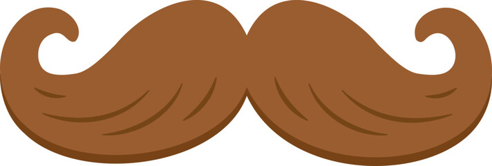 Funny Cosplay party brown mustache illustration.
Father's Day coffee beard accessories.
Simple cute mustache clipart. 
Father's Day icon. 
Transparent background. SVG file.