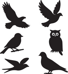 Obraz premium vector silhouettes of birds