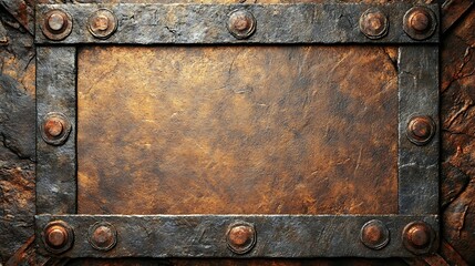 Ornate, weathered metal plate