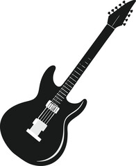 Electric Guitar Silhouette: A sleek black electric guitar silhouette, its curves and contours highlighted, evoking the energy and passion of rock and roll.