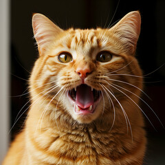 Naklejka premium Orange Tabby Cat Drinking Water A Stunning CloseUp