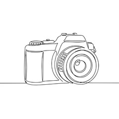 Outline of a digital camera, photography and creativity concept