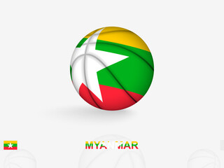 Myanmar Basketball Concept with National Flag Design.