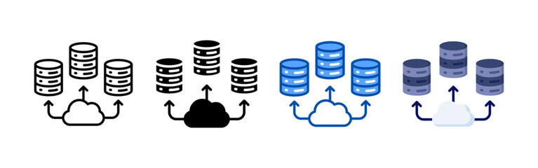 Server icon set bundle. Multi style icon collection perfect for websites, apps, and presentations. Simple vector icon collection