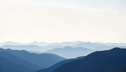 Obraz premium Layers of Mountain Ridges in Dreamy Haze at Dawn Creating Depth and Minimal Serenity