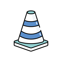Road Cone vector icon stock illustration