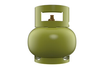 3 KG LPG cooking gas bottle cylinder. Ideal for kitchen use. High resolution image on a PNG Transparent HD Background. Isolated object for easy integration.