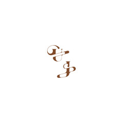 wedding logo concept UJ bold and hairline initial letter elegant curve monogram