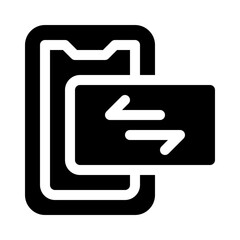 Peer to peer payment glyph icon