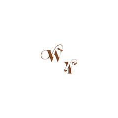 WY letter wedding logo concept elegant curve monogram bold and hairline initial