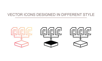 Data Collection icon design with white background stock illustration