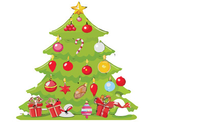 Christmas trees set isolated on white background. Colorful winter trees collection for holiday xmas and new year