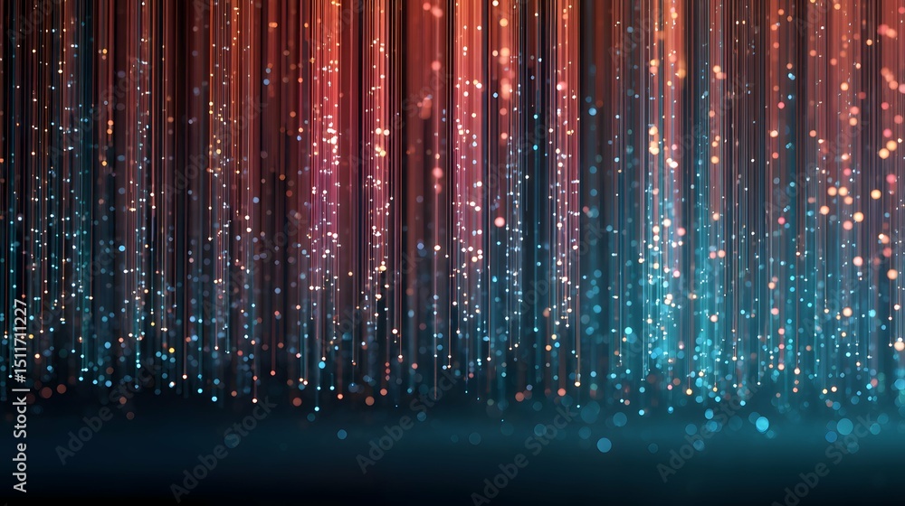 Canvas Prints futuristic data waterfall illustrating digital information flow and technological innovation.