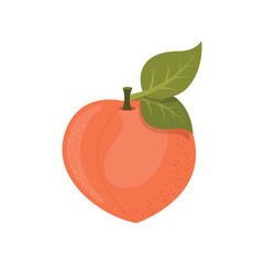 Peach fruit icon in flat style. Apricot vector illustration on isolated background. Nectarine nature snack sign business concept.