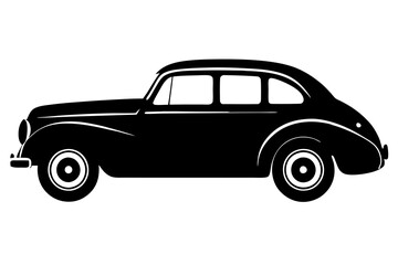 vintage car silhouette vector, retro car vector
