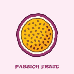 Passion fruit icon in flat style. Passionfruit vector illustration on isolated background. Nature snack sign business concept.