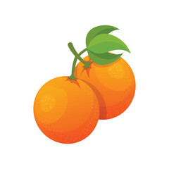 Orange fruit icon in flat style. Clementine vector illustration on isolated background. Nature snack sign business concept.