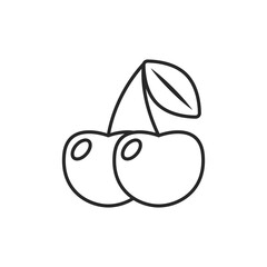 Cherry berry icon in flat style. Fresh fruit vector illustration on isolated background. Fresh cherry sign business concept.