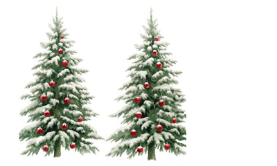 Fototapeta premium Christmas trees set isolated on white background. Colorful winter trees collection for holiday xmas and new year