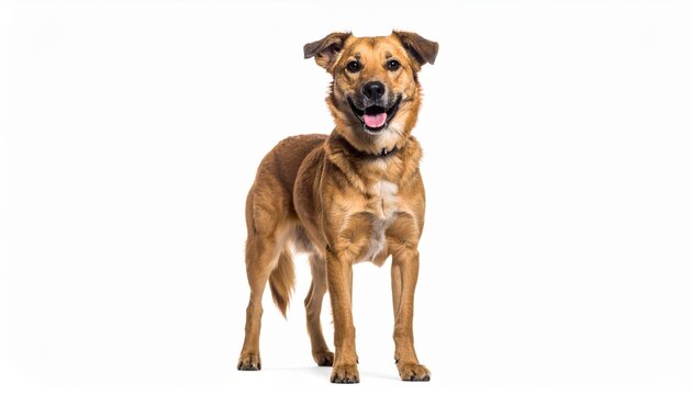 Crossbreed dog isolated on white background