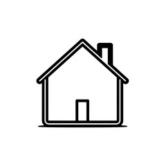 Obraz premium Stylish line art of smart home design on white background, innovation