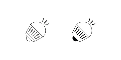 led set icon with white background vector stock illustration